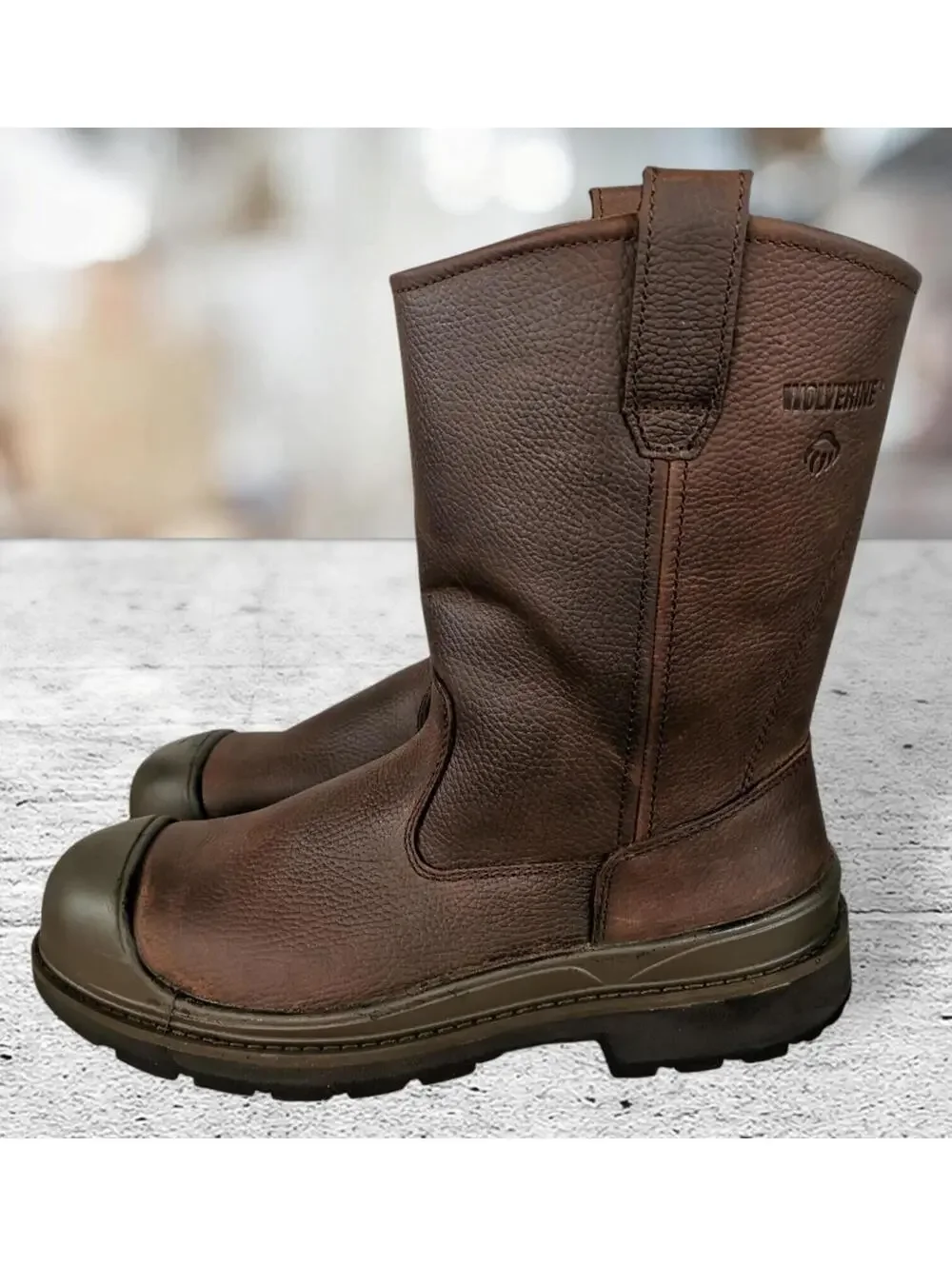 WOLVERINE Men's Crawford WPF Steel Toe Safety Boots, Brown Leather, 13 M, W04664